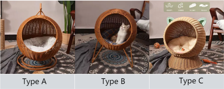 Pet hammock cat nest rattan swing bed cat hanging cradle