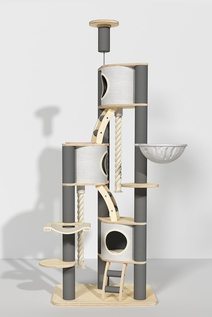 Solid Wood Cat Tower Climbing Scratch Post