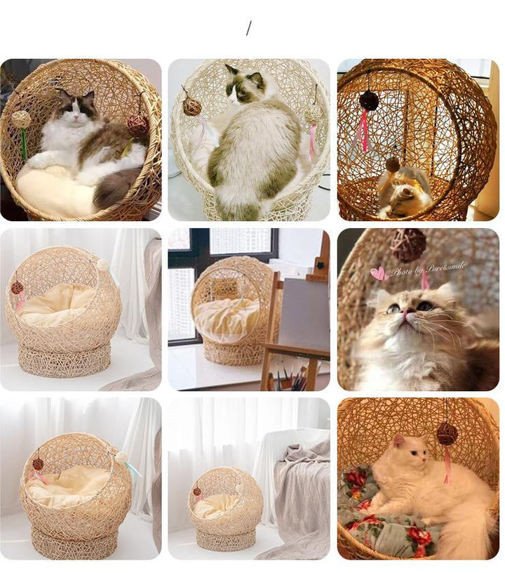 Rattan Cat bed cat litter Cat sofa cat/dog house Pet litter cat villa