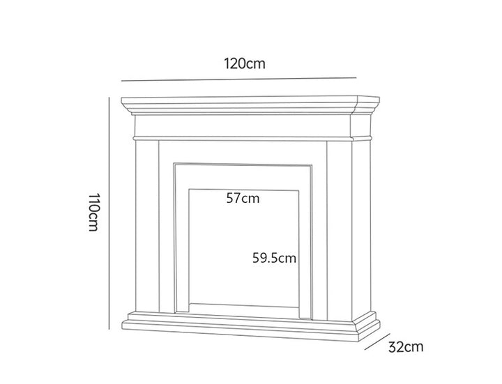 Retro Fireplace Console Side Cabinet Decorative