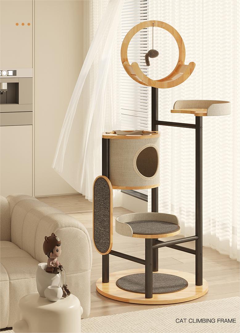 Cat condo cat tree tower cat scratcher cat villa Solid wood cat climbing frame