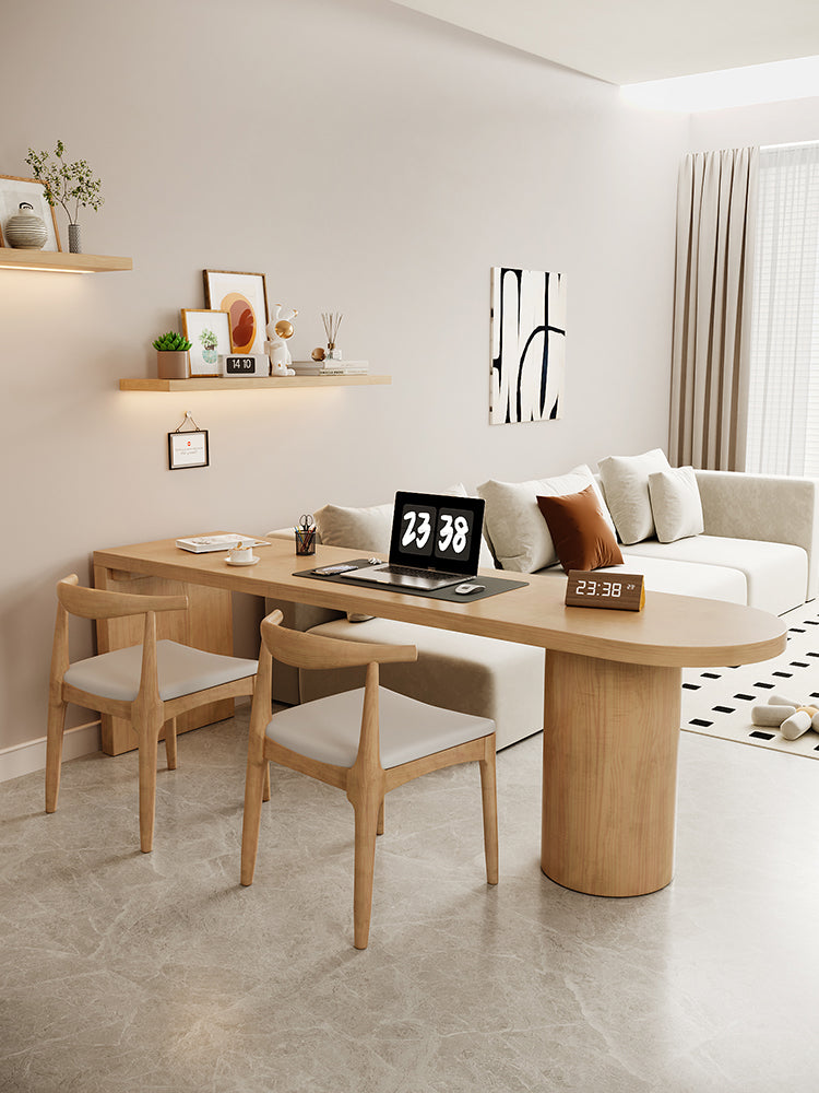 Japandi Solid Wood Study Table