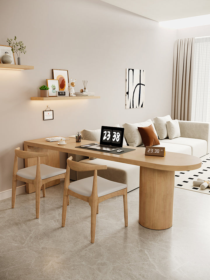 Japandi Solid Wood Study Table