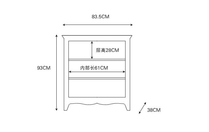 European style Country Retro Solid wood carved side cabinet shoe cabinet