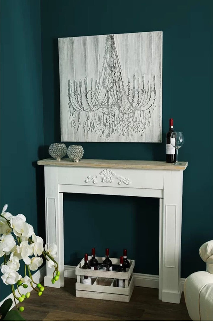 Retro solid wood Fireplace Console Table Living Room Decoration