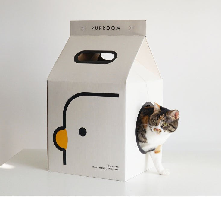 Cartoon Cat House Corrugated Cardboard Box Cat Scratch Board Cat Toys