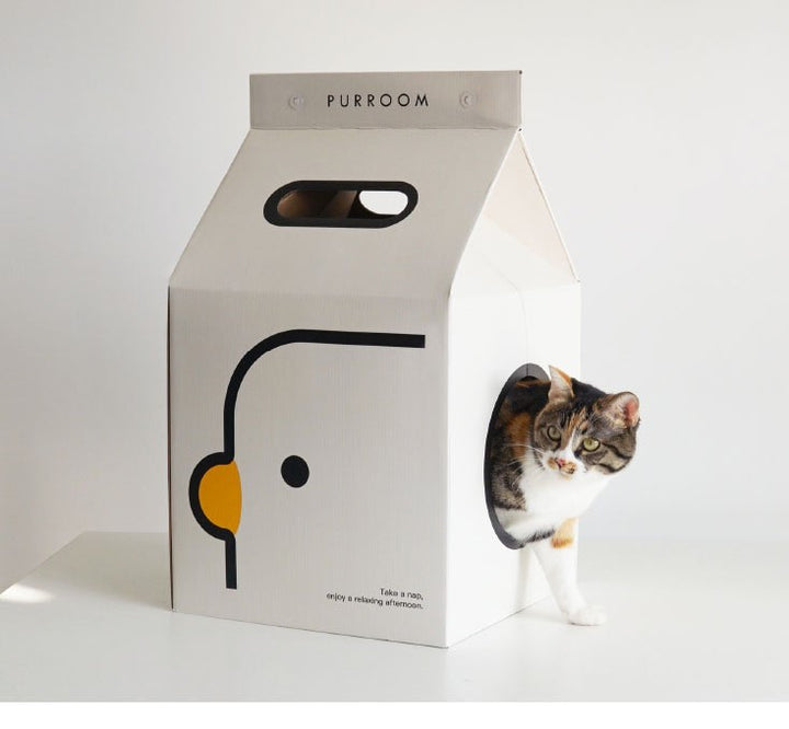 Cartoon Cat House Corrugated Cardboard Box Cat Scratch Board Cat Toys