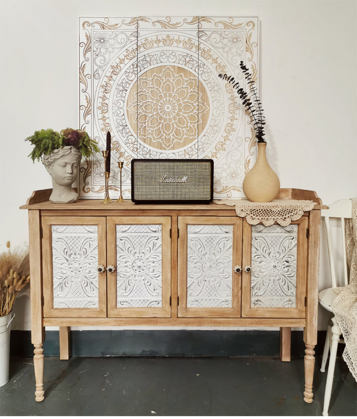 Moroccan-style retro living room bedroom sofa background wall wall hanging decorative paintings  S$206 White carving