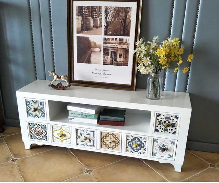 Retro TV cabinet Solid Wood