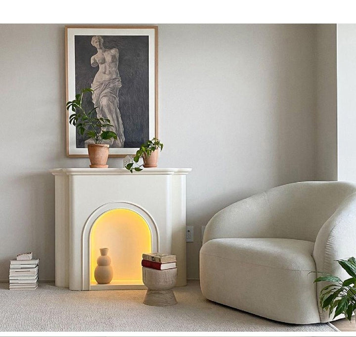 French Style Fireplace Decorative Cabinet arched porch cabinet with light