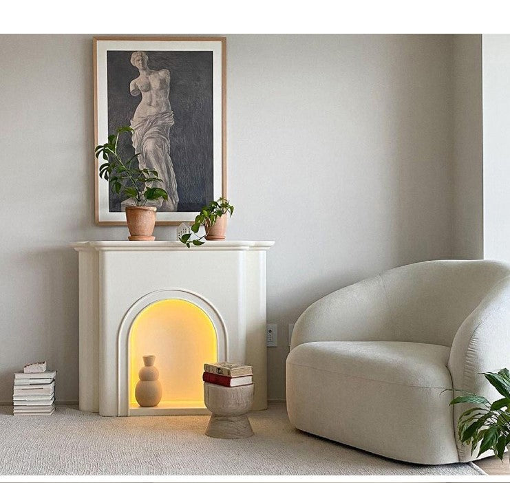 French Style Fireplace Decorative Cabinet arched porch cabinet with light