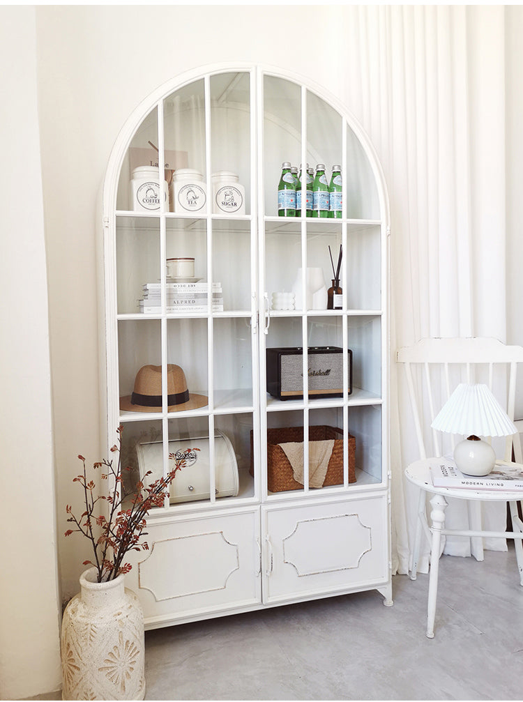 French American retro country glass door cabinet dining-side cabinet storage cabinet Storage display bookcase storage wine cabinet