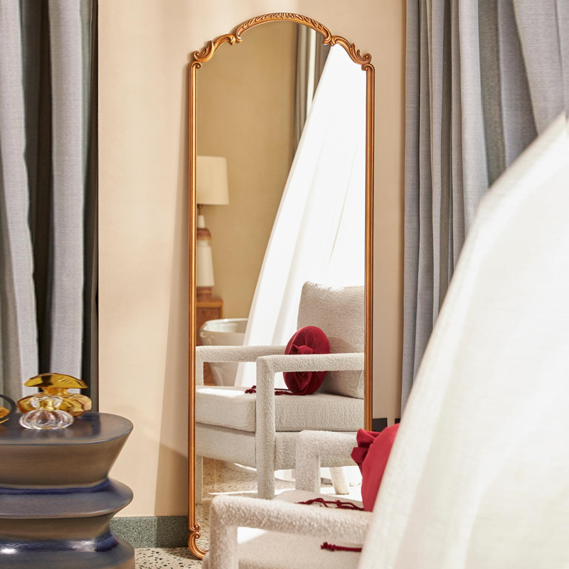 French Retro Carved Full-length Mirror