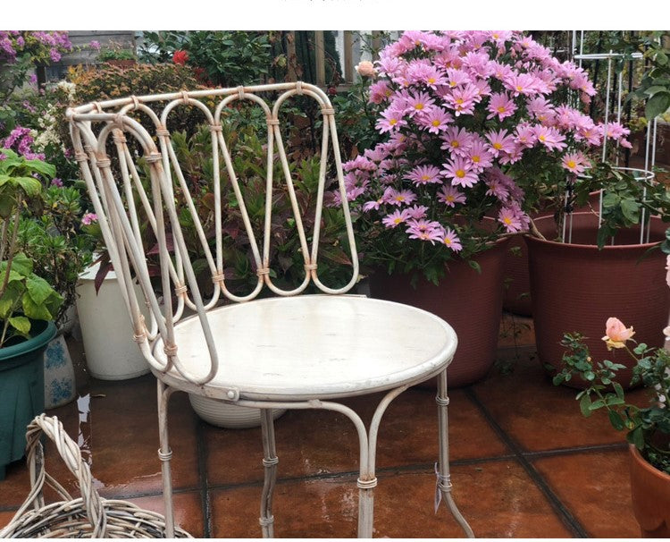 French Retro iron outdoor garden chairs do old Leisure Tables and Chairs