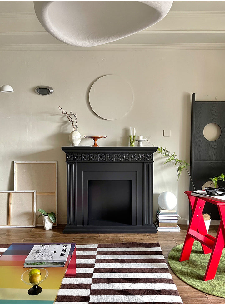 Retro Fireplace Console Side Cabinet Decorative