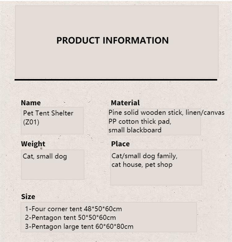 Pet bed cat/dog kennel outdoor mat small pet tent