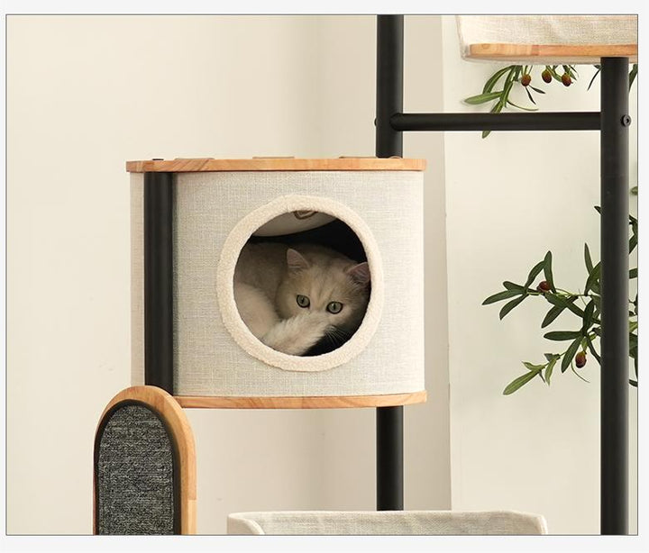 Cat condo cat tree tower cat scratcher cat villa Solid wood cat climbing frame