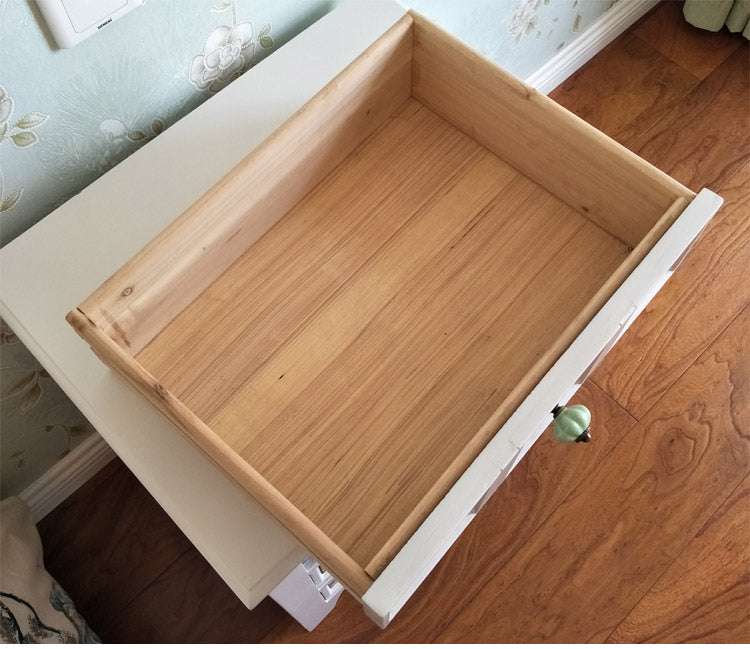 American Mediterranean Style drawer Solid wood bedside table storage cabinet