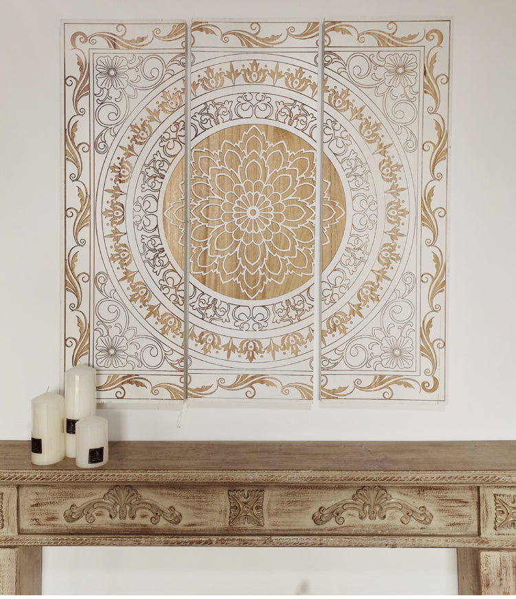 Moroccan-style retro living room bedroom sofa background wall wall hanging decorative paintings  S$206 White carving