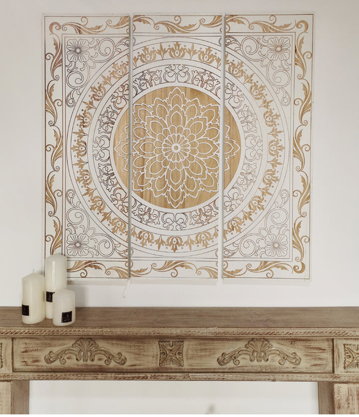Moroccan-style retro living room bedroom sofa background wall wall hanging decorative paintings  S$206 White carving