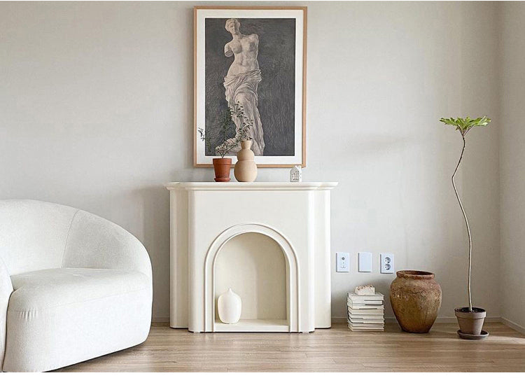 French Style Fireplace Decorative Cabinet arched porch cabinet with light