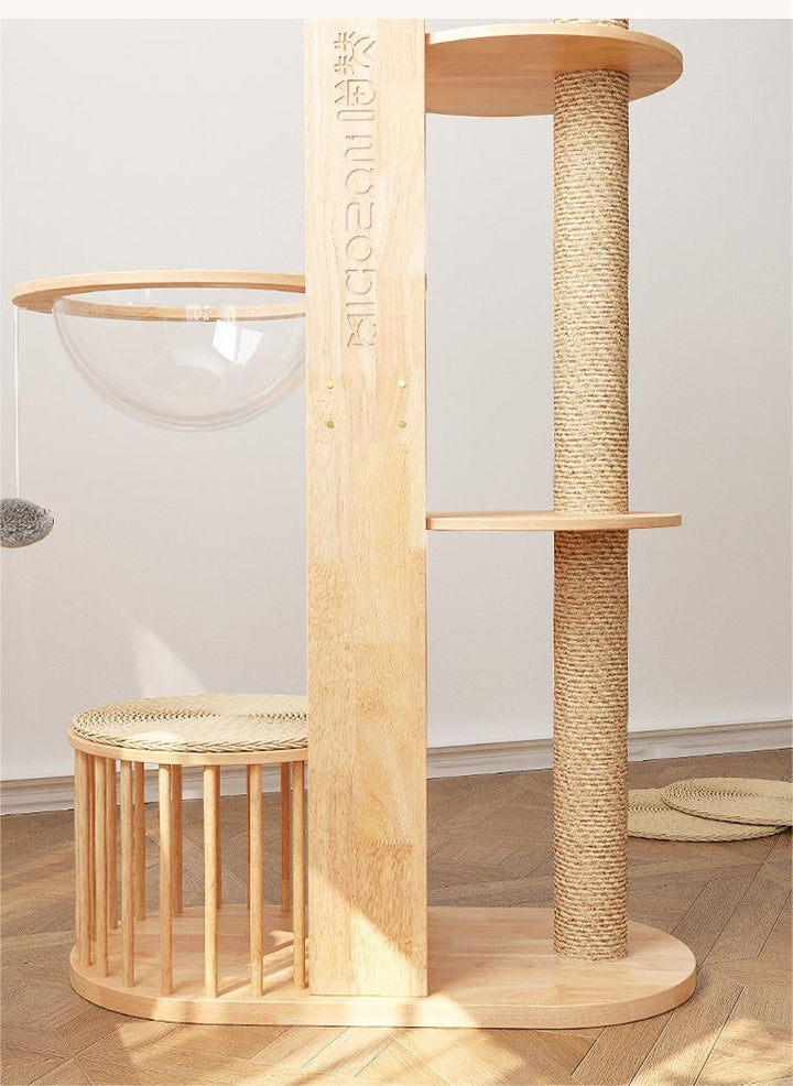 Solid wood Cat Climbing Frame Sisal Cat Tree Tower Cat condo