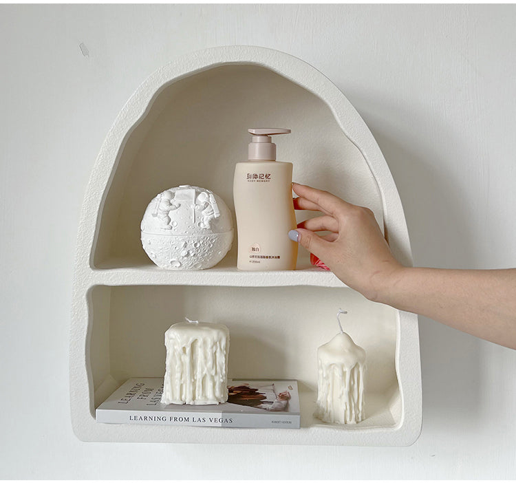 Nordic White Arched Wall Cabinet Living room Desktop Cosmetics Storage Cabinet Cup Rack Cave
