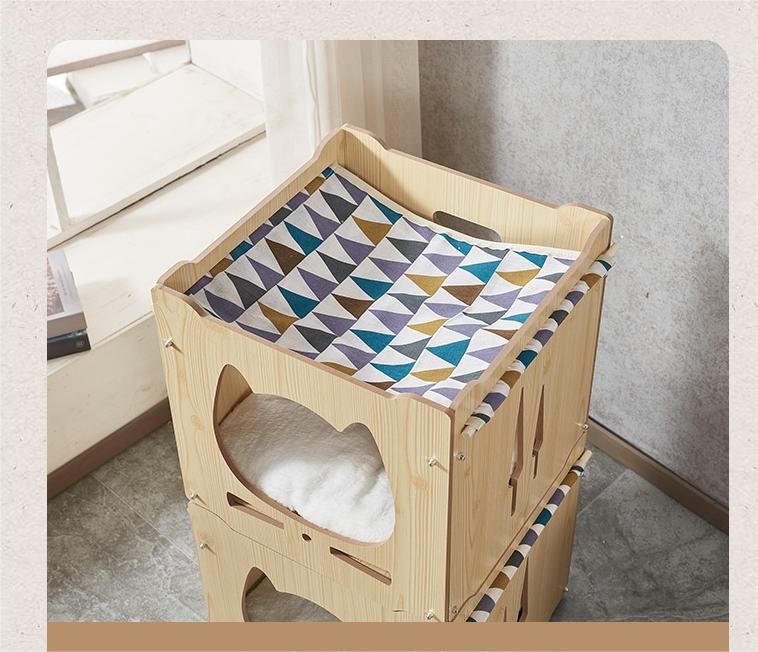 Wooden pet house Cat/kennel cat Hammock pet nightstand