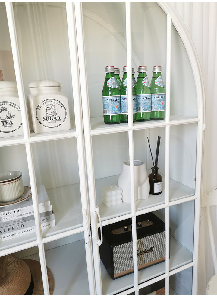 French American retro country glass door cabinet dining-side cabinet storage cabinet Storage display bookcase storage wine cabinet