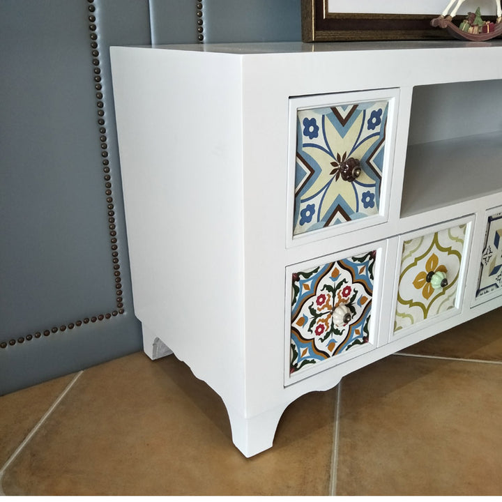 Retro TV cabinet Solid Wood