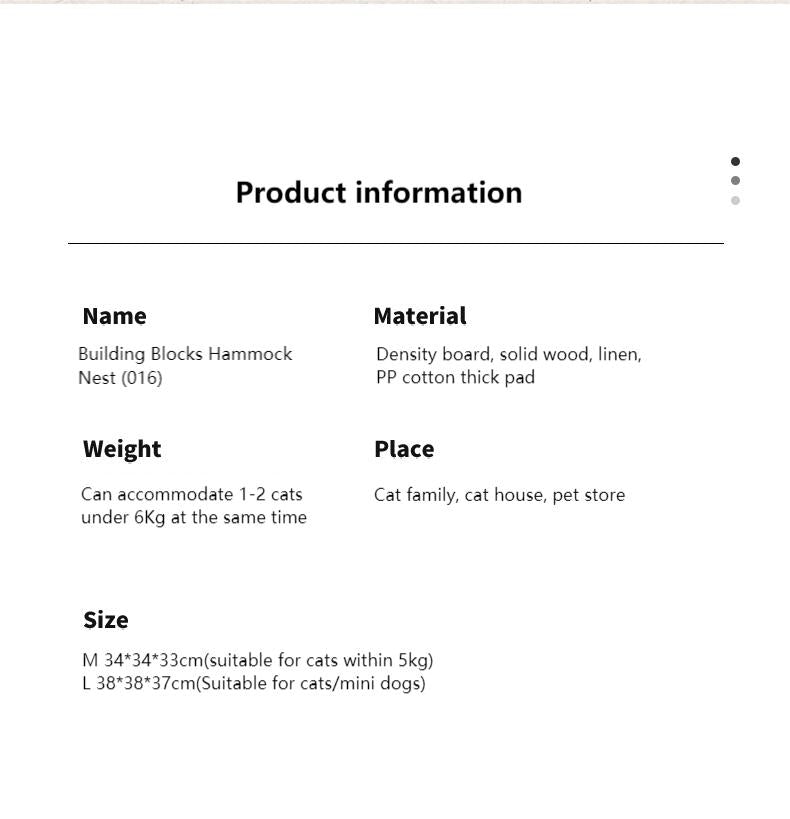 Wooden pet house Cat/kennel cat Hammock pet nightstand