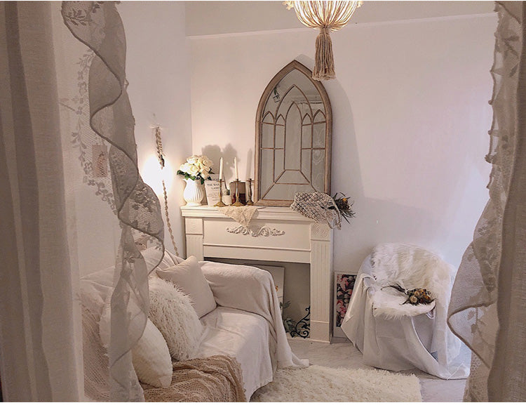 French Country Retro do old Decorative Mirror iron art wall hanging Window Mirror