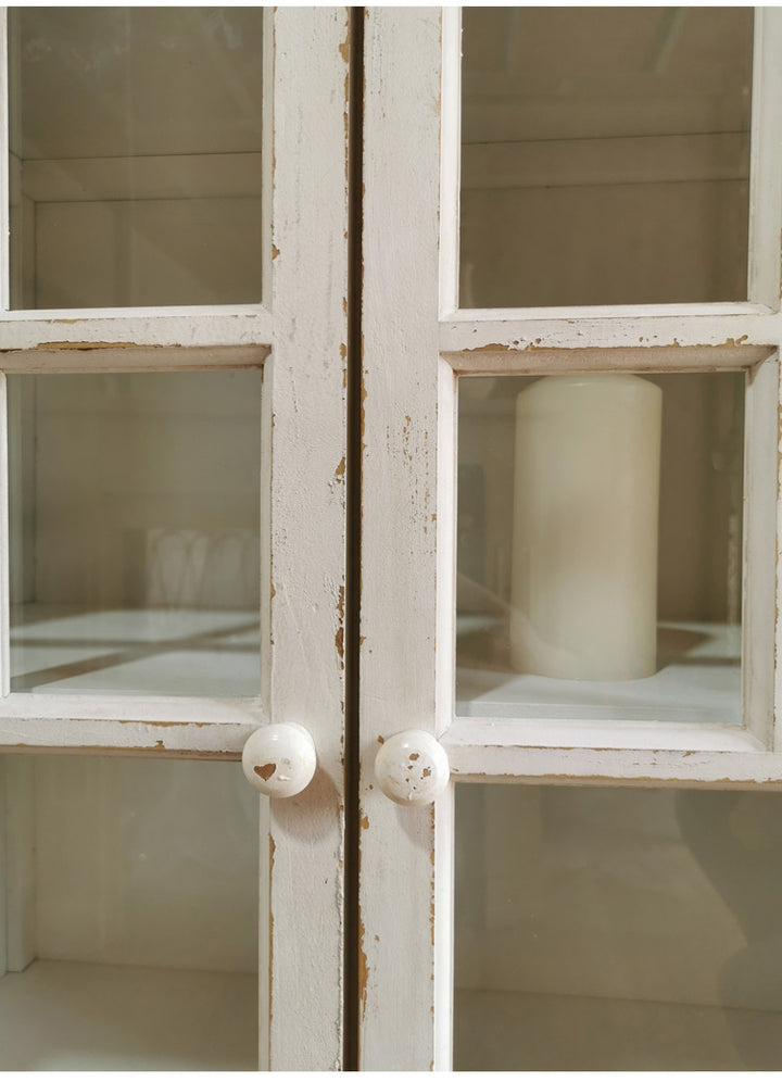 French American Country Retro Side Cabinet Solid Wood Storage Cabinet Tea Bowl Cabinet Display Cabinet Bookcase