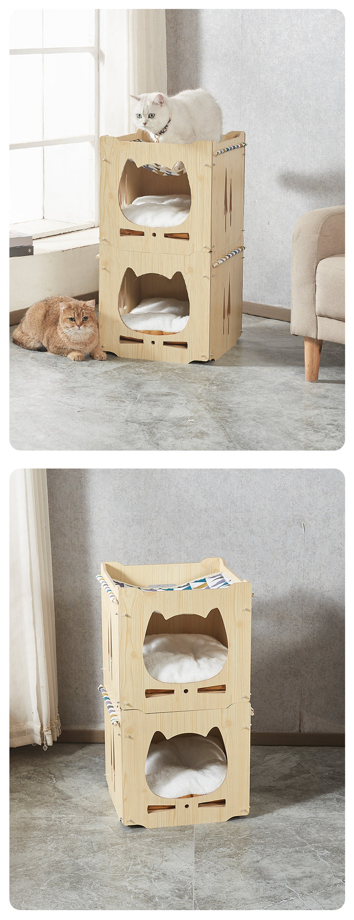 Wooden pet house Cat/kennel cat Hammock pet nightstand