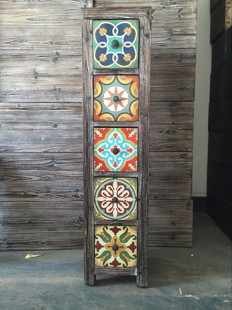 Solid wood Cabinet Retro drawer cabinet storage