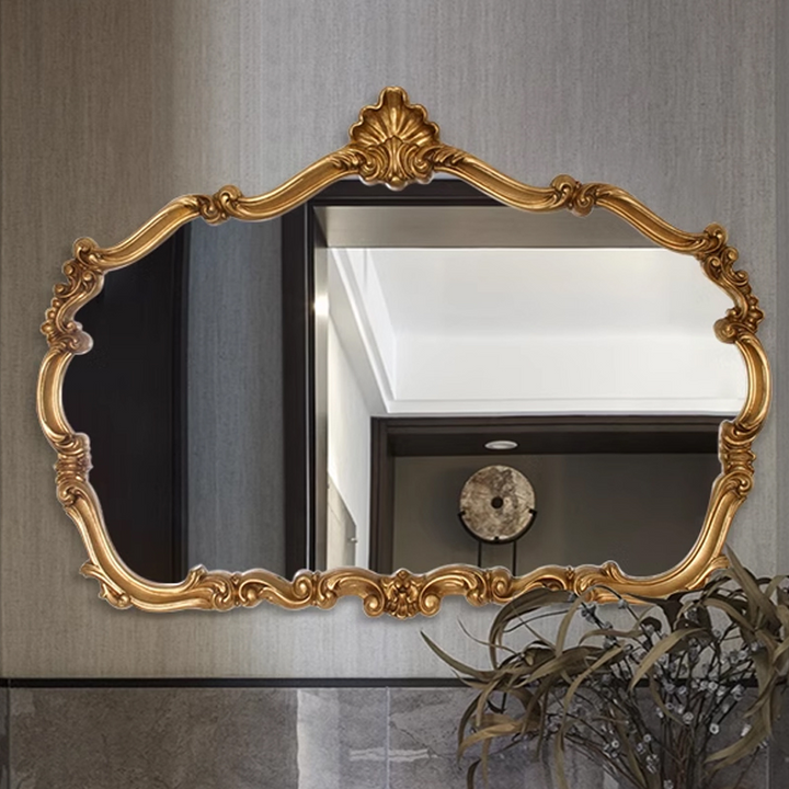 Retro Carved Mirror Wall Hanging Mirror American Decorative Mirror