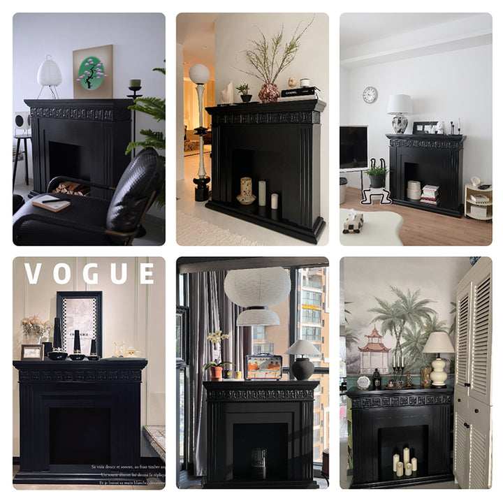 Retro Fireplace Console Side Cabinet Decorative