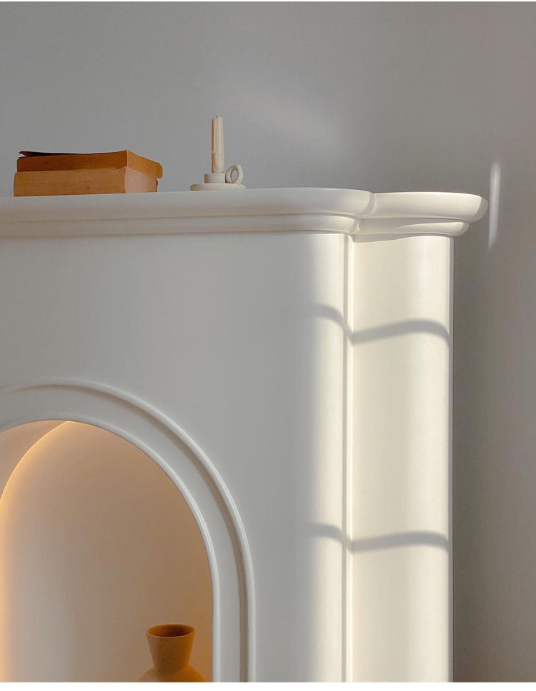 French Style Fireplace Decorative Cabinet arched porch cabinet with light