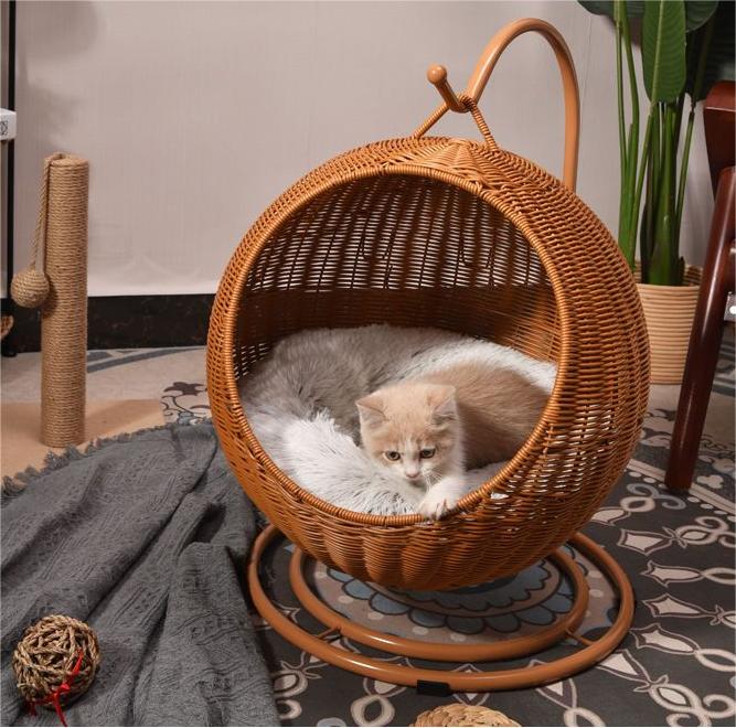 Pet hammock cat nest rattan swing bed cat hanging cradle