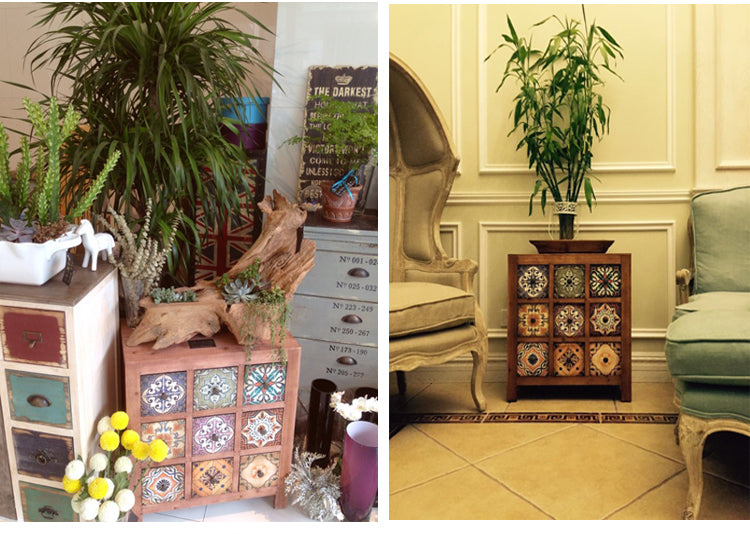 Retro do old antique cabinet European Mediterranean pastoral American style country style solid wood cabinet decorative