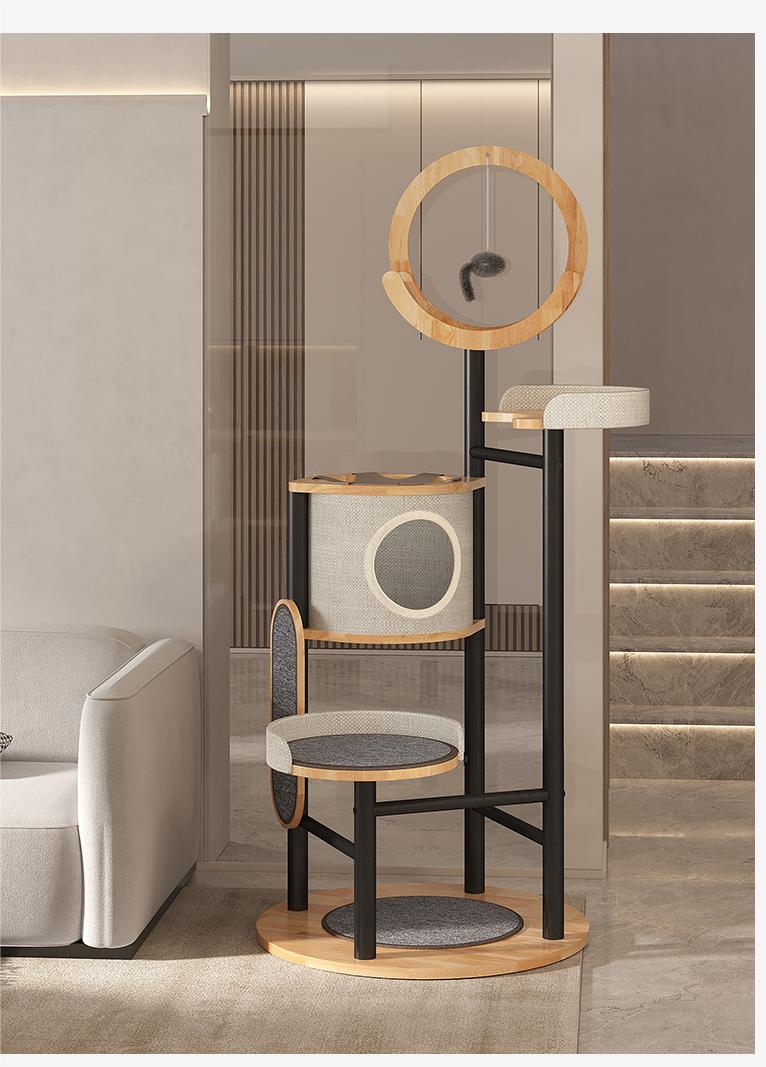 Cat condo cat tree tower cat scratcher cat villa Solid wood cat climbing frame