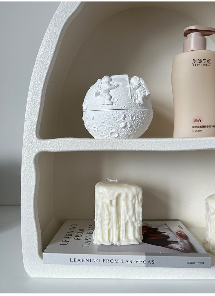 Nordic White Arched Wall Cabinet Living room Desktop Cosmetics Storage Cabinet Cup Rack Cave