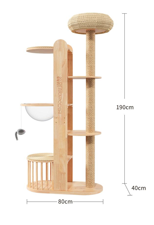 Solid wood Cat Climbing Frame Sisal Cat Tree Tower Cat condo