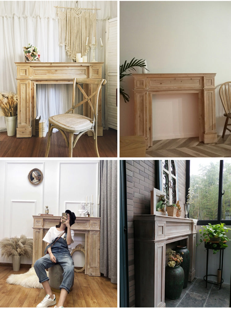 Solid wood Retro Fireplace Decorative Cabinet