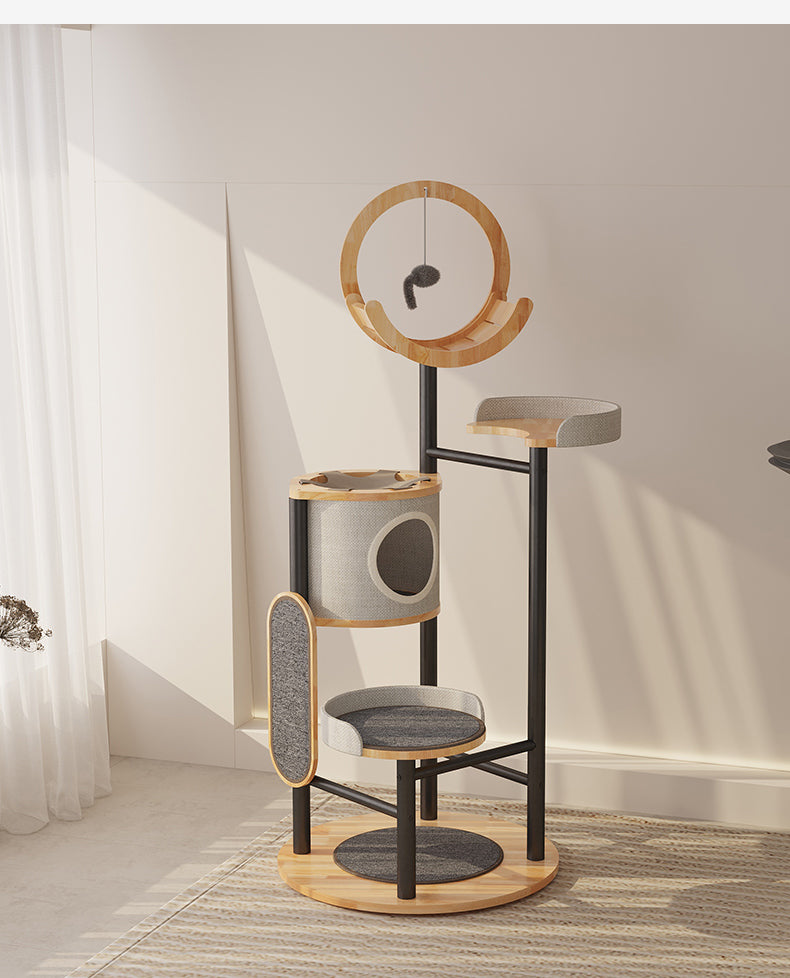 Cat condo cat tree tower cat scratcher cat villa Solid wood cat climbing frame