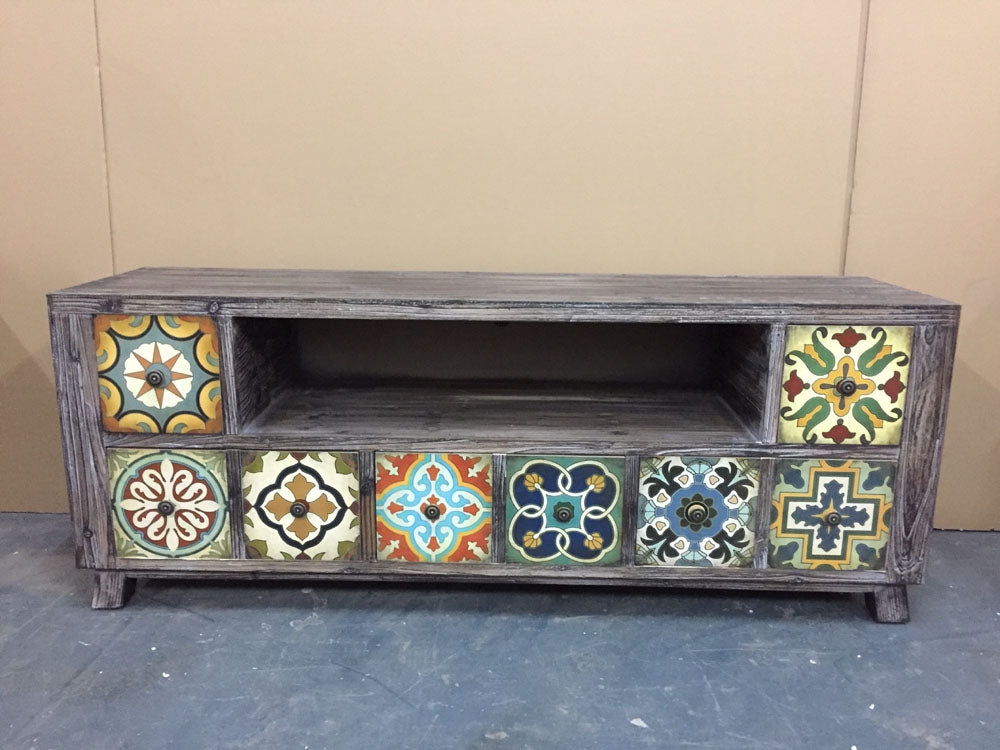 Country style retro do old solid wood furniture living room TV cabinet