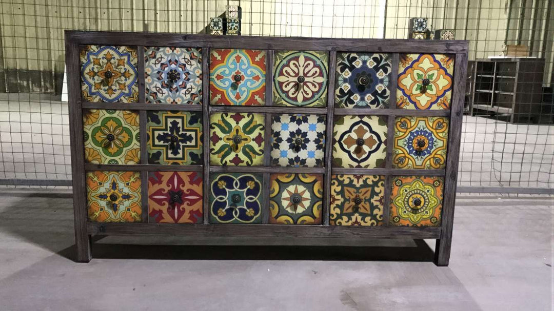 Solid wood European style painted shoe Cabinet storage drawer side cabinet