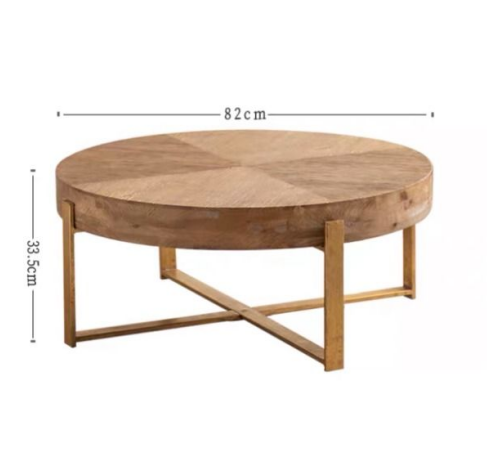 Gold Metal Cross Legs Coffee Table