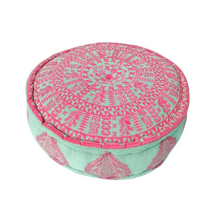 Handmade Cotton Patchwork Pouf