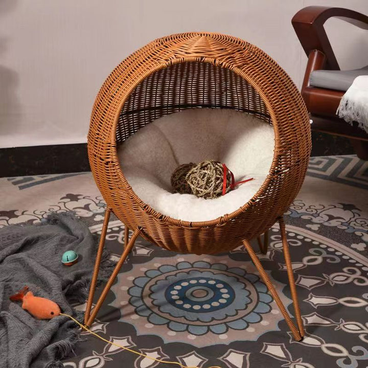 Pet hammock cat nest rattan swing bed cat hanging cradle